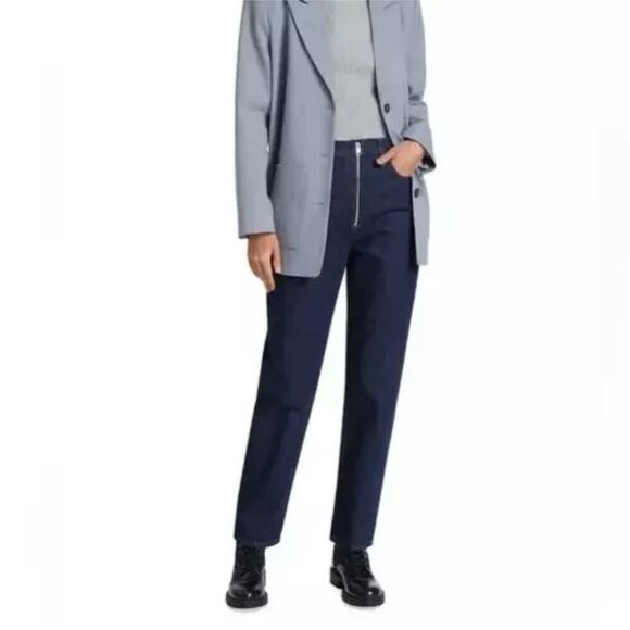 Frame NWOT le high and tight straight leg cropped dark wash 90s jeans sz 33 - Picture 1 of 8